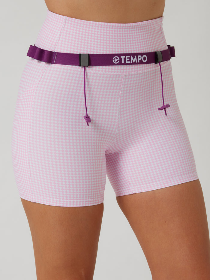 PACE Race Belt in Violet Purple, a slim TEMPO running belt that holds your race bib and gels